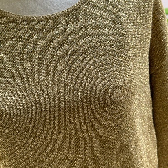 Jaclyn Smith vintage Gold Sequined Chiffon Layer Lagenlook Sweater vintage - Picture 6 of 8